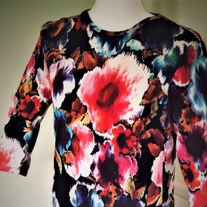 RIVA KAREN Beautiful Vivid Colors 3/4 Sleeve Top Size M
